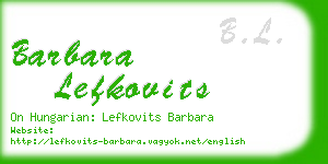 barbara lefkovits business card